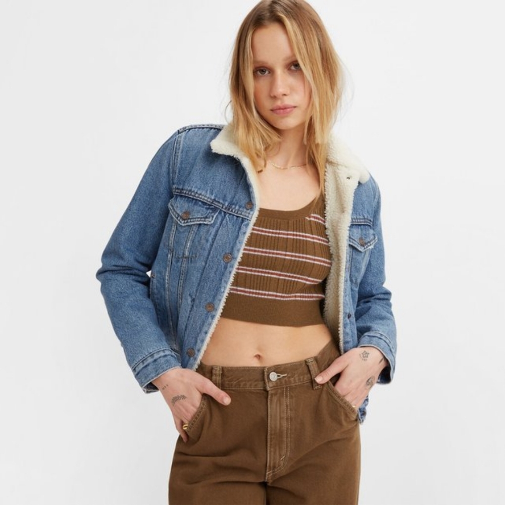 Levi's women's denim sherpa lining jacket size M